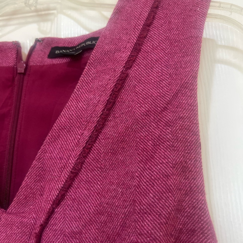 Banana Republic Herringbone Fringe 6 Wool blend office work Sheath‎ Dress smart - Picture 3 of 10